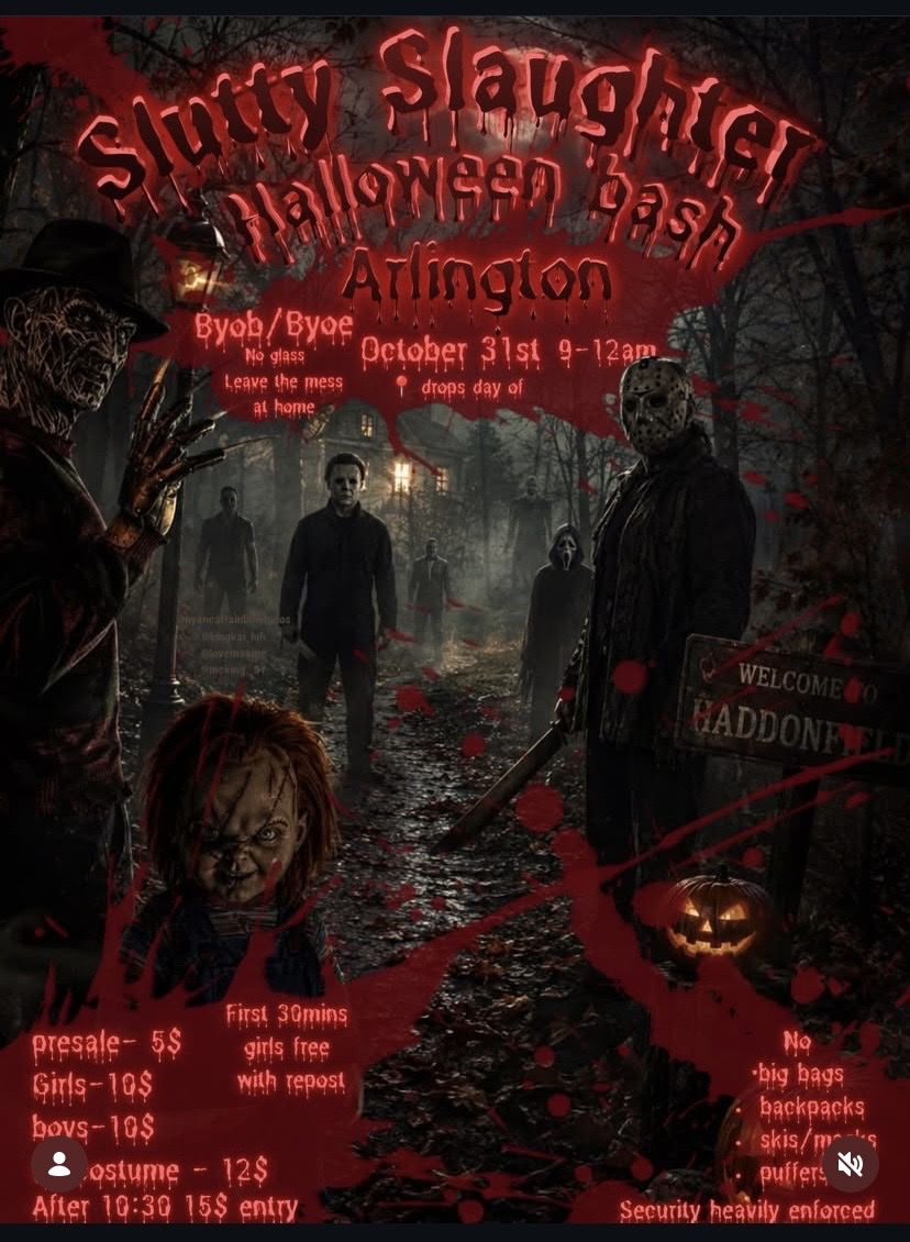 Slutty Slaughter Halloween Bash flyer