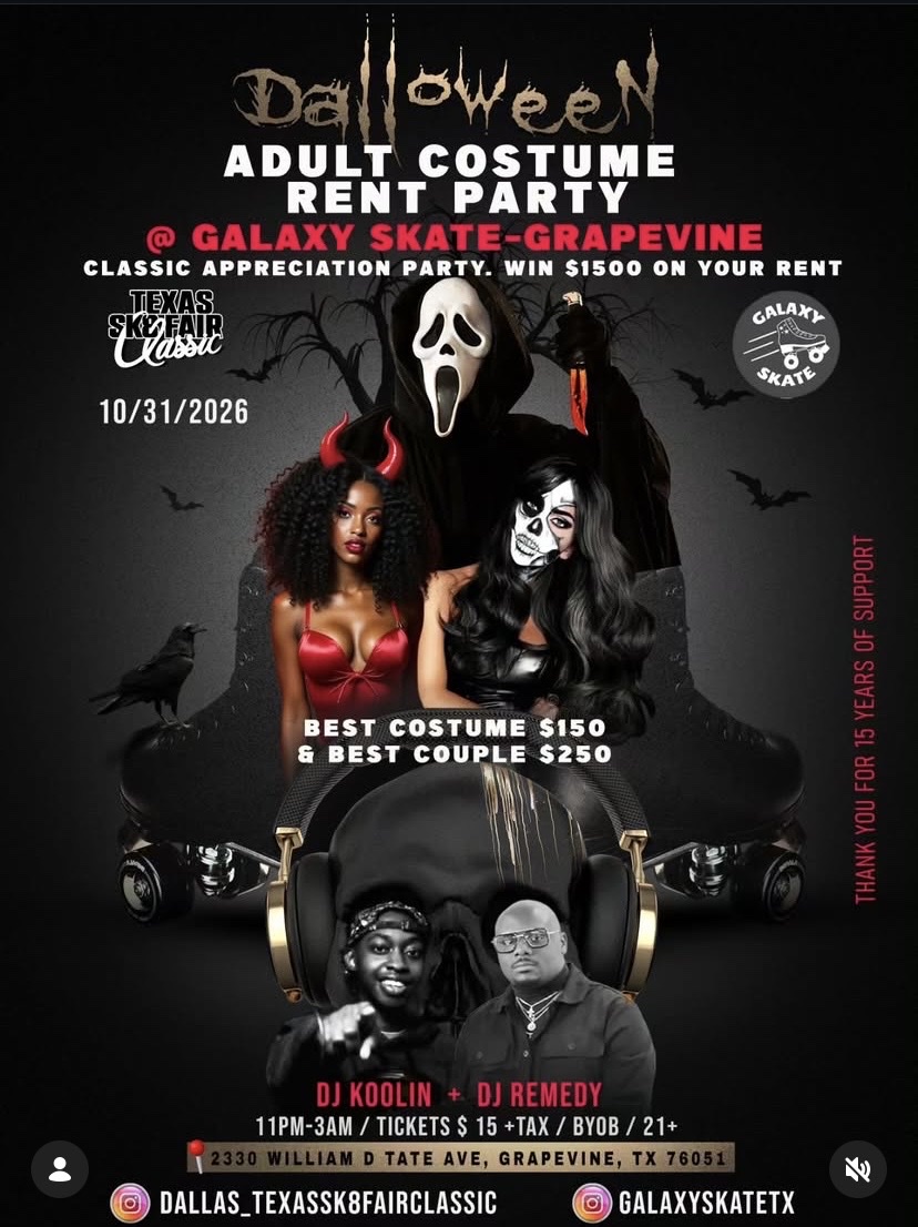 Dalloween Adult Costume Rent Party flyer