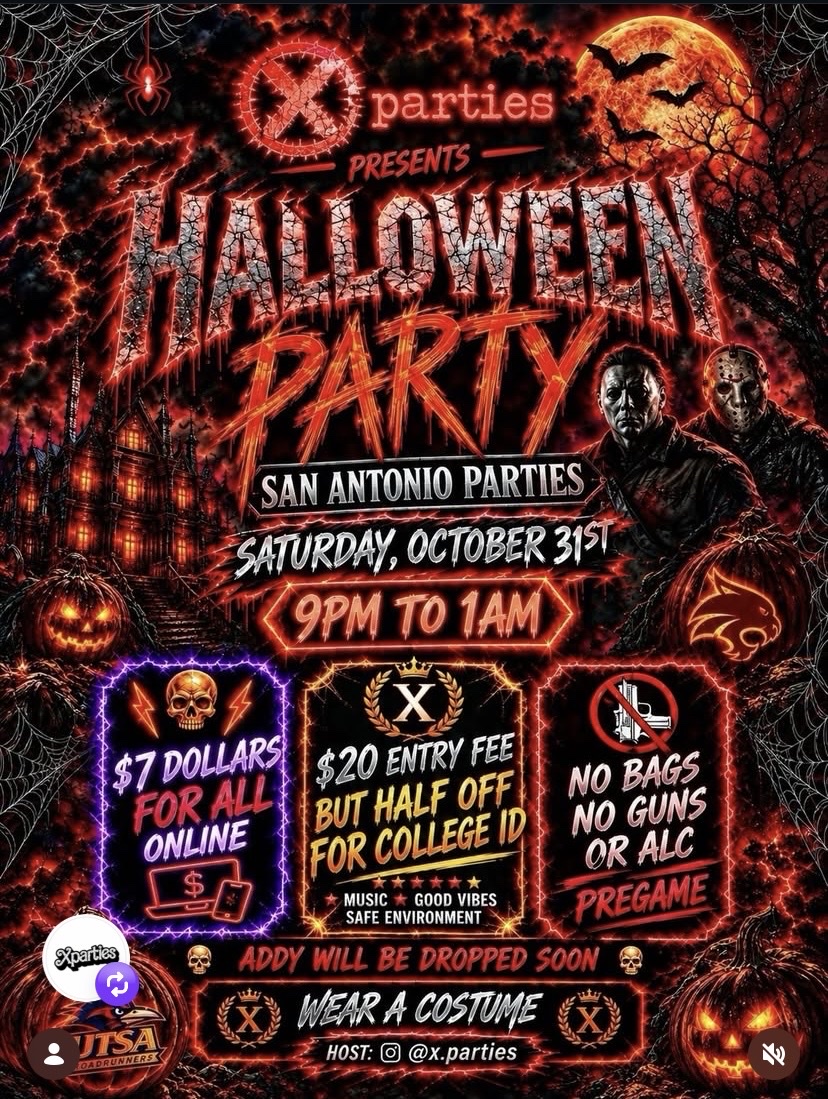 X-Parties Halloween Party flyer