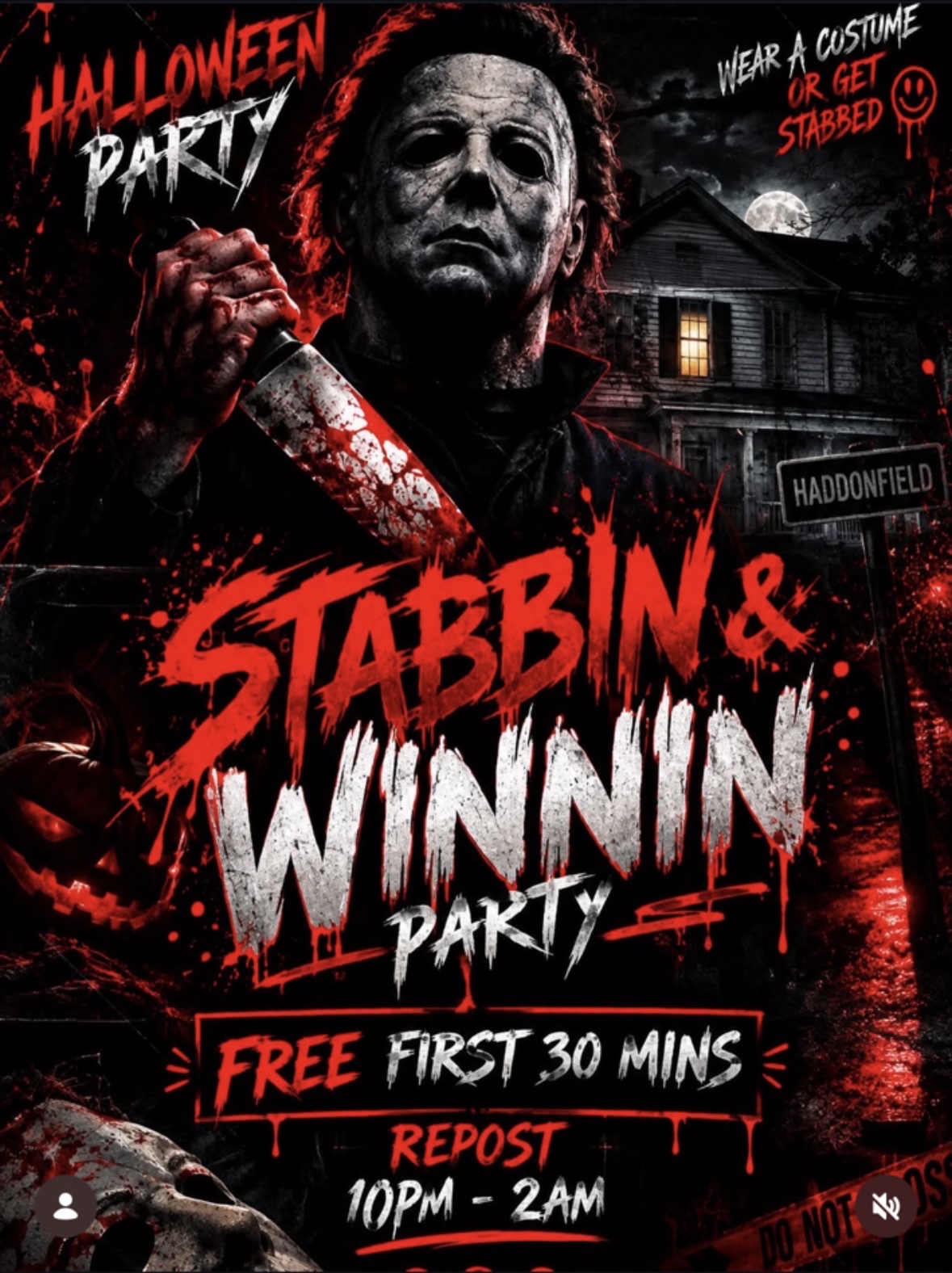 Stabbin & Winnin Party flyer