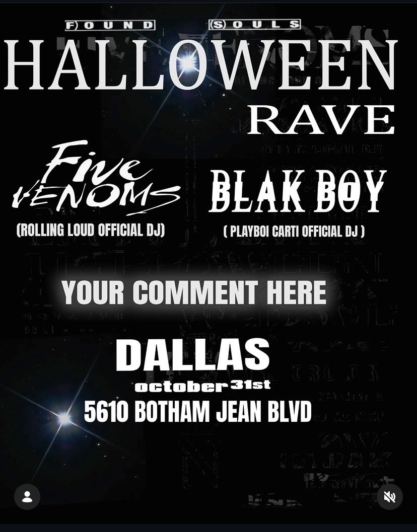 Found Souls Halloween Rave flyer