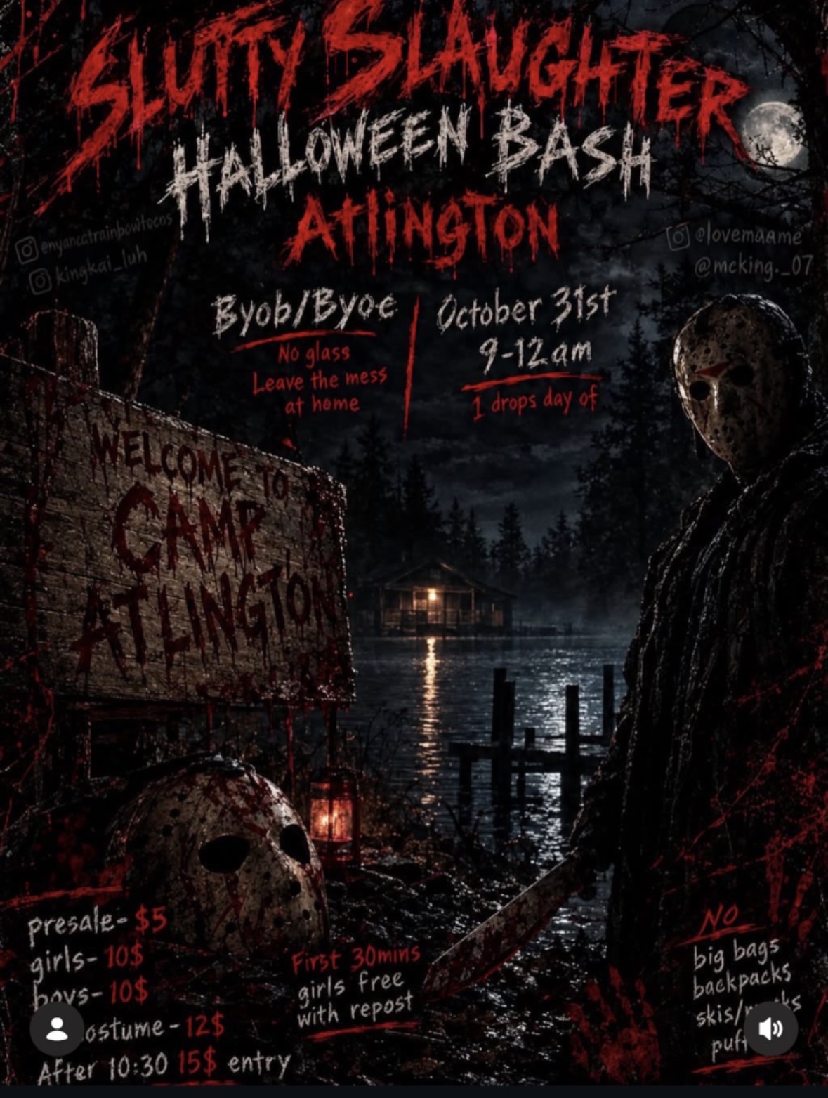 Slutty Slaughter Halloween Bash flyer